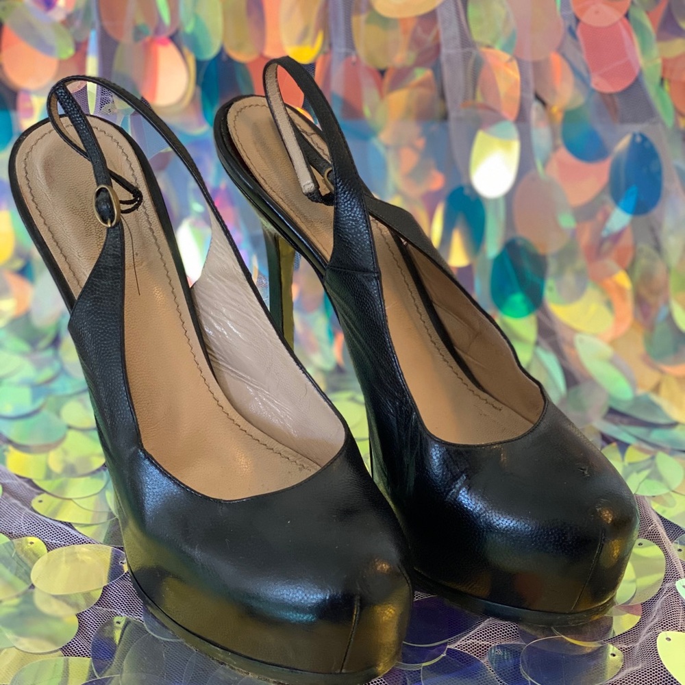 YSL leather tribute heel